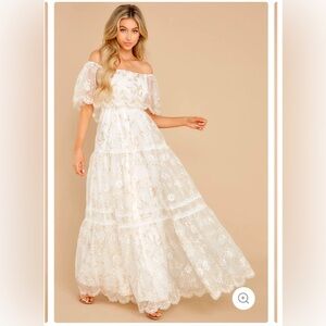 Stuck In Wonderland Ivory Embroidered Maxi Dress from Reddress Boutique
